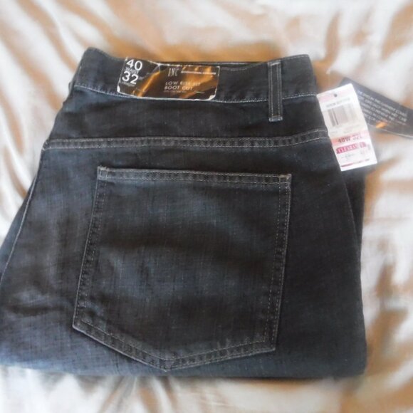 INC International Concepts Black low Rise Fit Boot Cut Jeans Size 40 x 32 new - Picture 1 of 10